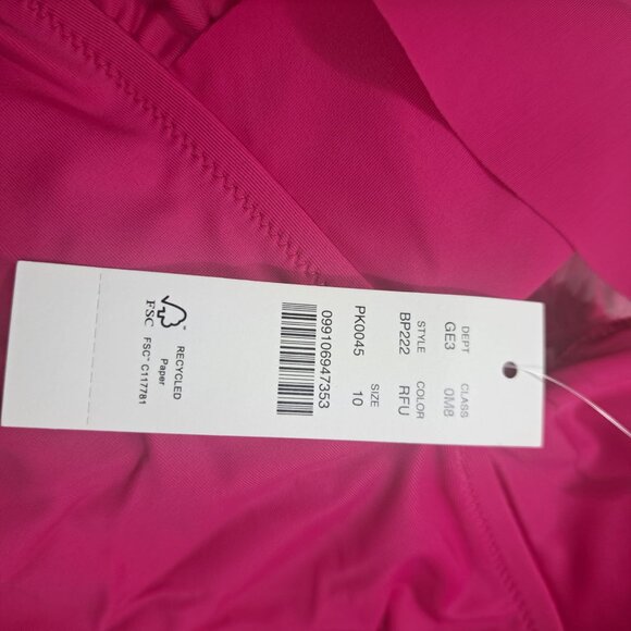 NEW j.crew women’s‎ ruched ruffle one-piece swimsuit, radiant fuchsia, size 10 - Picture 8 of 13